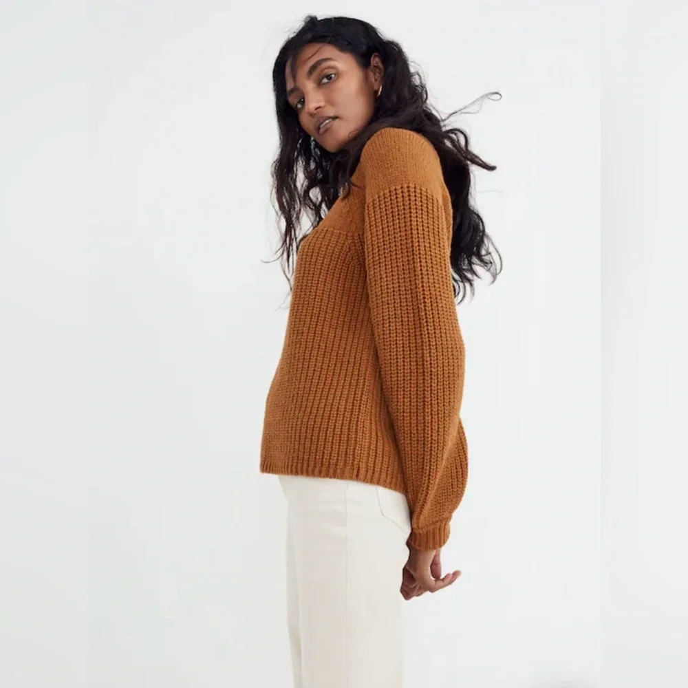 Madewell NWOT Balloon-Sleeve Mockneck Sweater Size Small Color Acorn